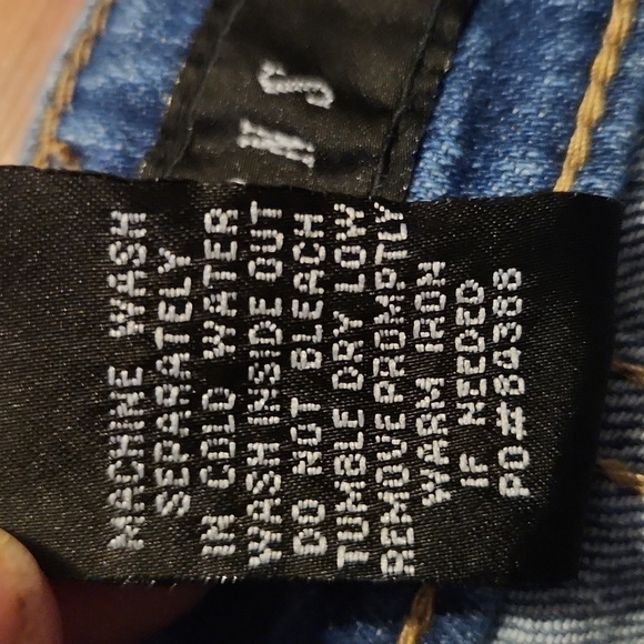 CP Shorts Womens Senim Jean Button Up Size 7 Juniors Fray Red White Blue Denim - Picture 6 of 14